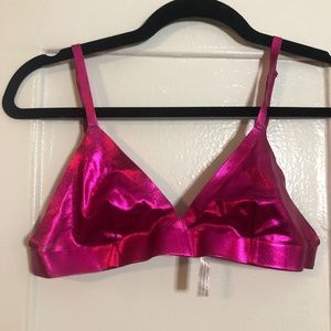 Urban Outfitters Out from Under Neon Pink Shiny Bralette